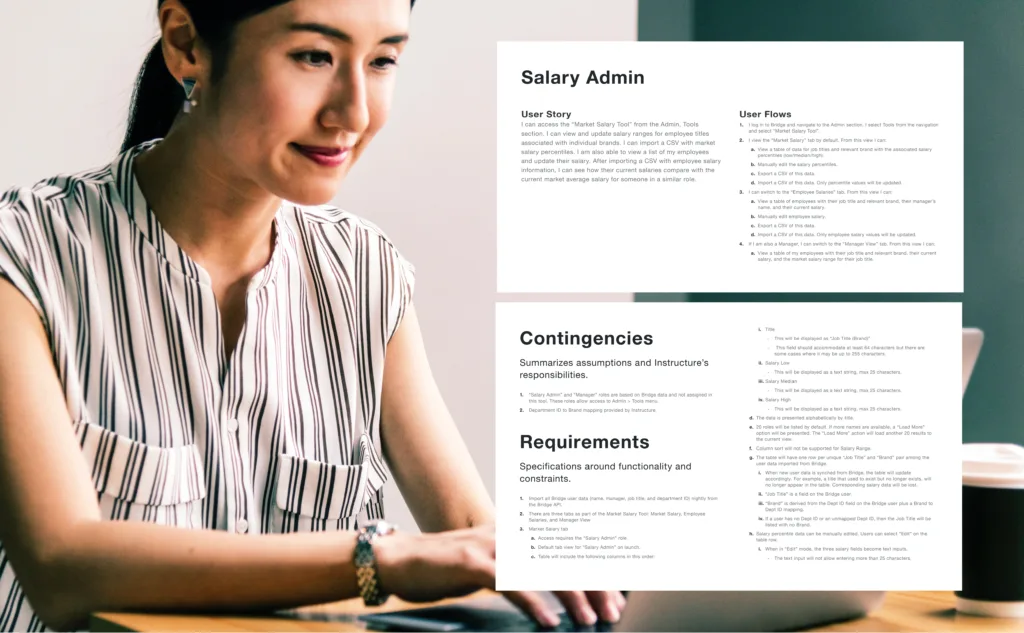 Sample of requirements